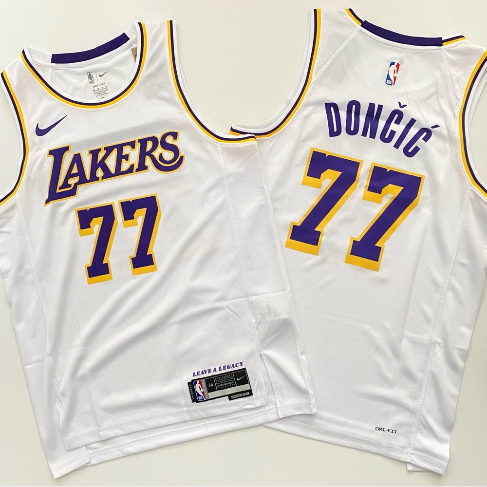 Luka Doncic Lakers White Jersey size S to 2XL